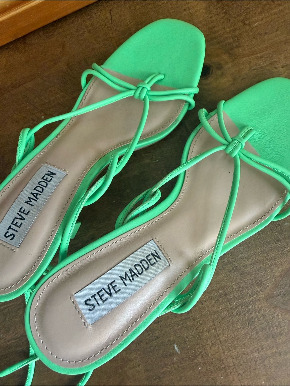 Steve Madden Neon Green Strappy Lace-Up Sandals